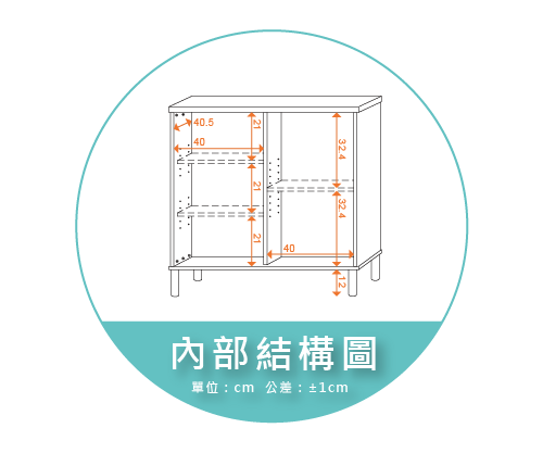 【金階塑鋼】NU885T KD 圓高櫃腳(12cm) 內部結構圖